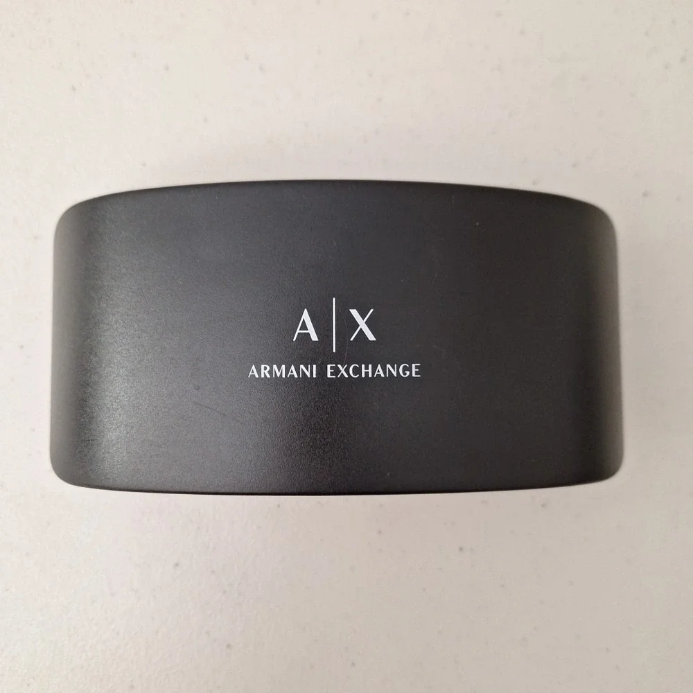 Armani Exchange Glasses Case Black Hardcase Fold Open